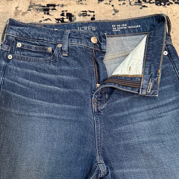 J Crew Jeans Womens 27 Petite Blue 96 Denim Trouser High Rise Wide Leg Y2K - Picture 3 of 11